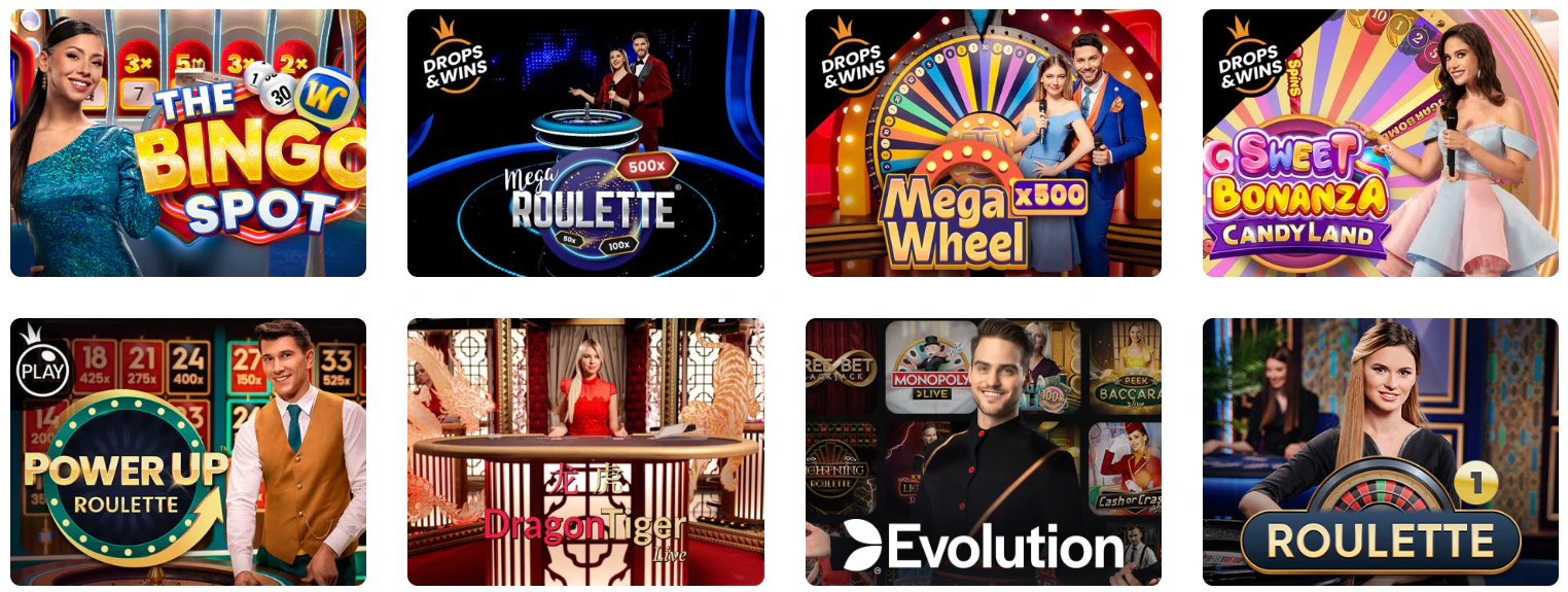 Sélection de jeux de casino en direct disponibles sur Millionz